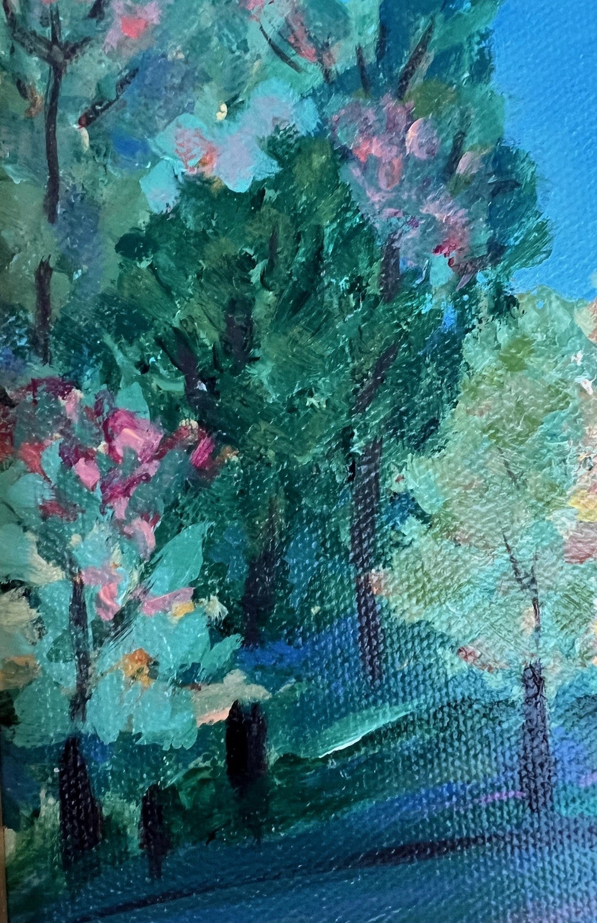 Streams of Autumn Light (gold) 9 x 12 framed original
