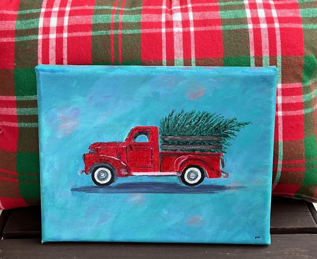Holiday - Christmas Truck - 8 x 10" acrylic on canvas (Copy)