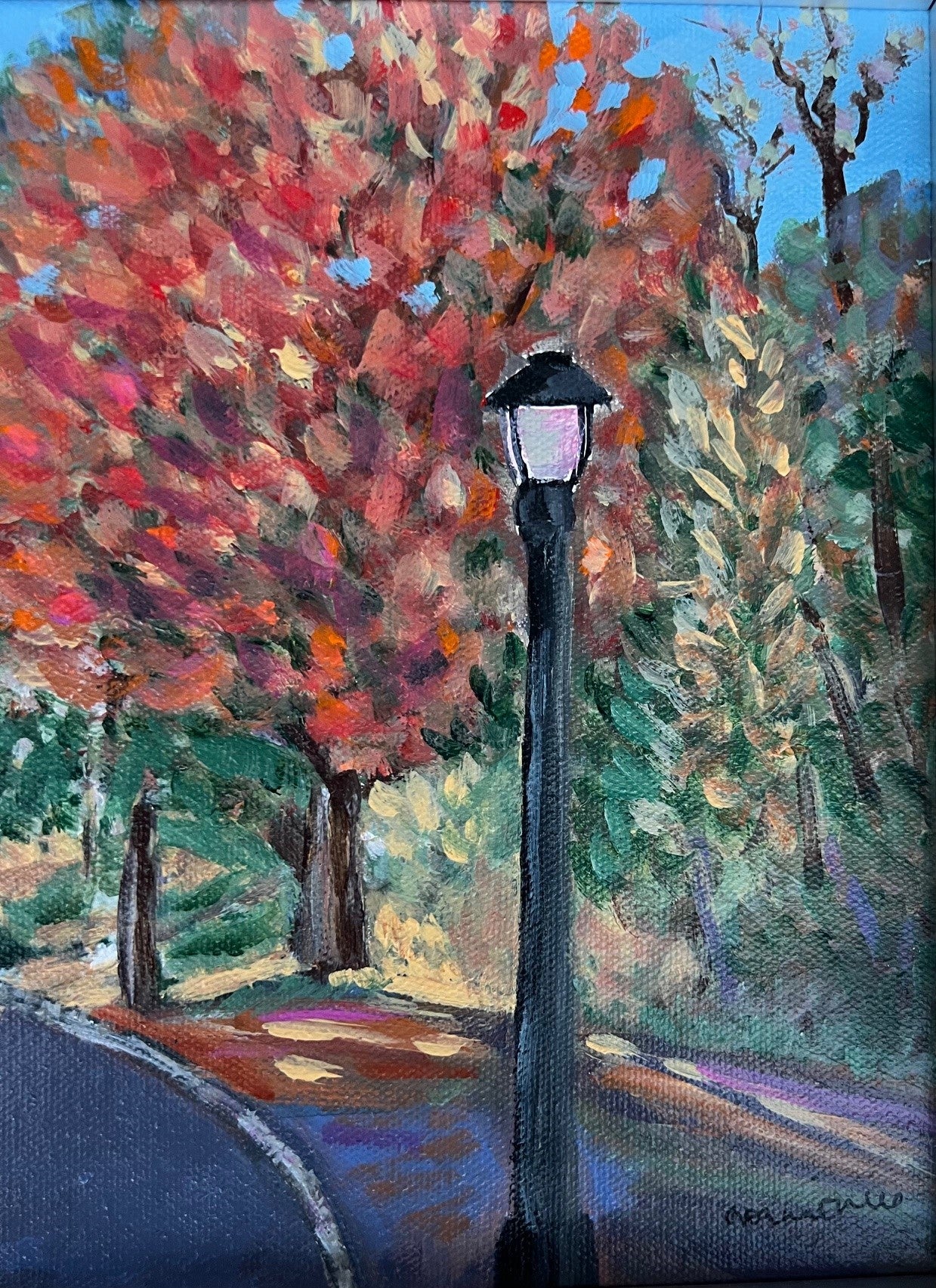 Streams of Autumn Light (silver) 9 x 12 framed original