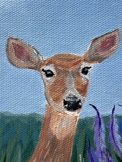 Deer Sweet Moment - 8 x 10 framed original