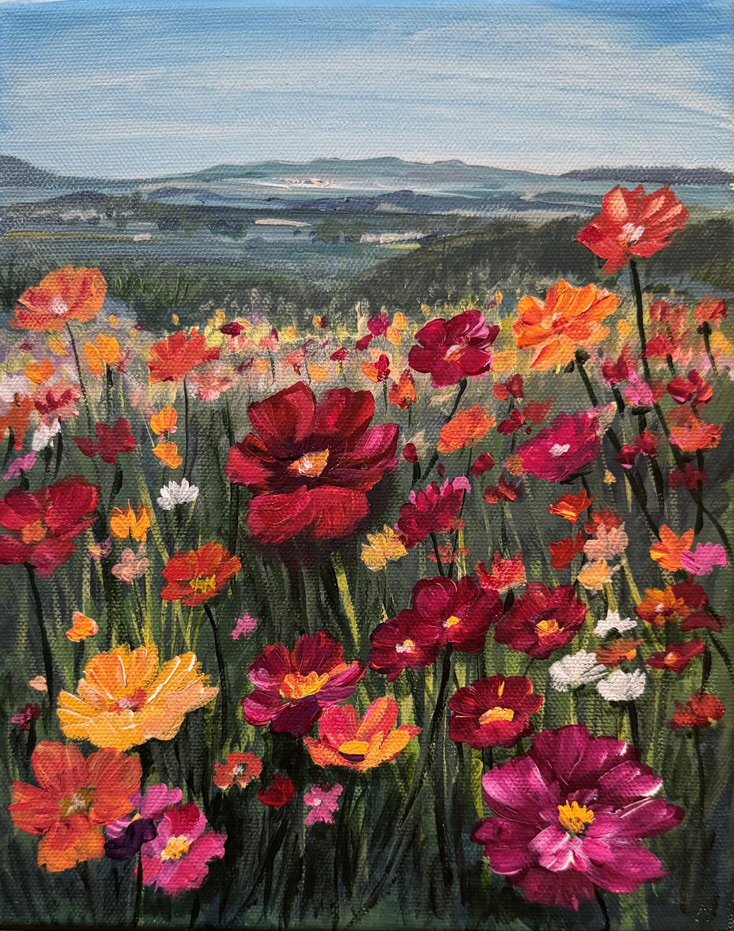 Peaks and Petals - 12 x 16" original acrylic on canvas