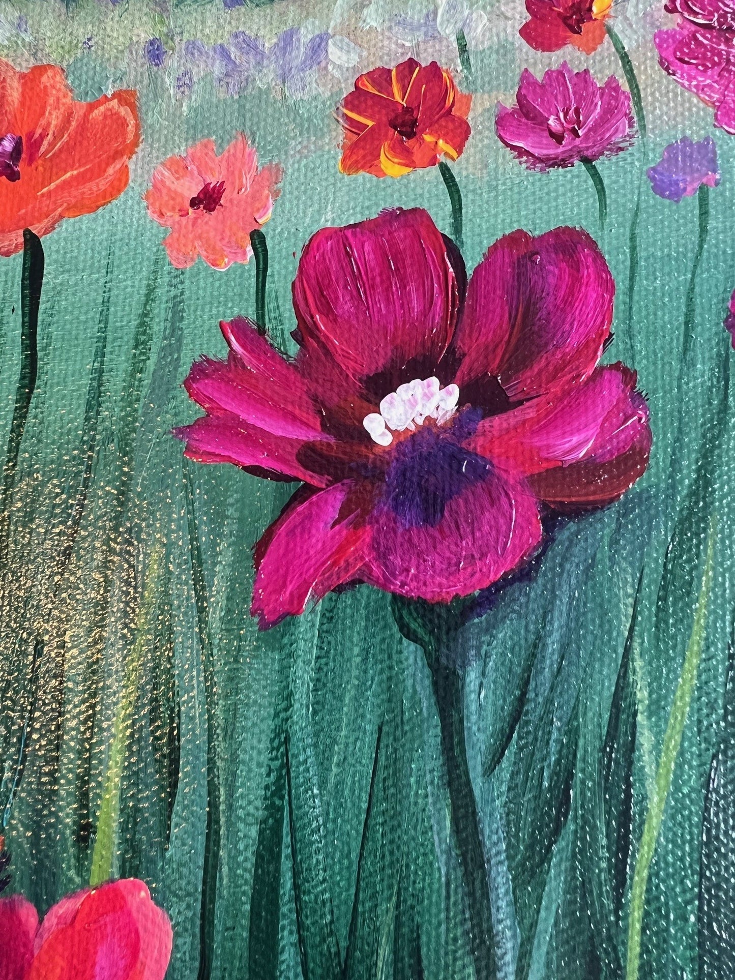 Peaks and Petals - 16 x 20" original acrylic on canvas